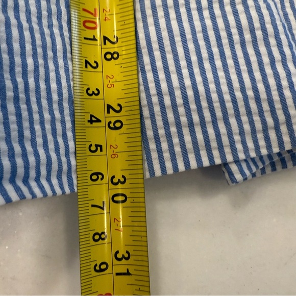 Polo Ralph Lauren Girls Seersucker Dress Blue/white Stripe Fit & Flare Sz 12 - Picture 8 of 14